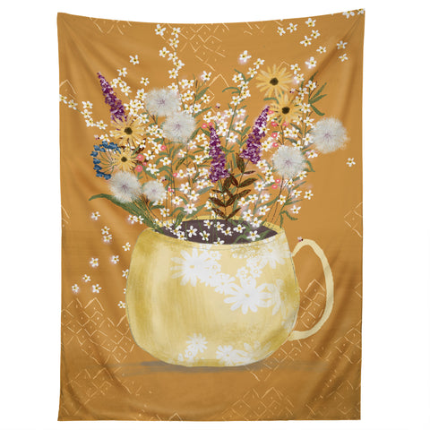 Joy Laforme Summer Garden Wildflower Still Life Tapestry