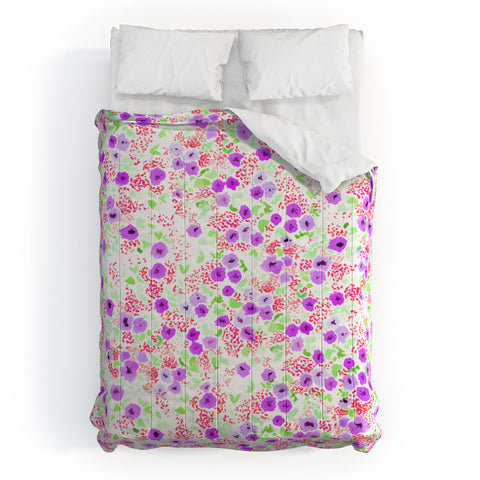 Joy Laforme Sun Faded Floral In Lavender Comforter