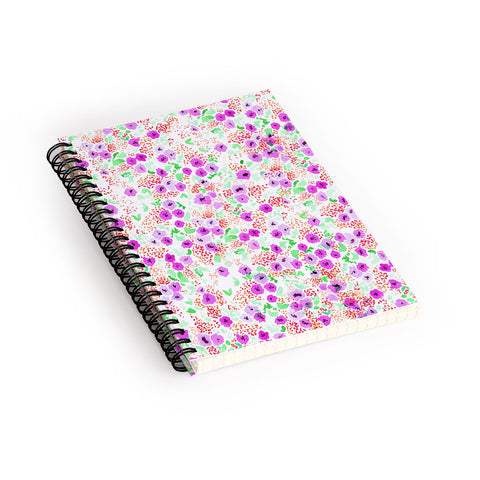 Joy Laforme Sun Faded Floral In Lavender Spiral Notebook