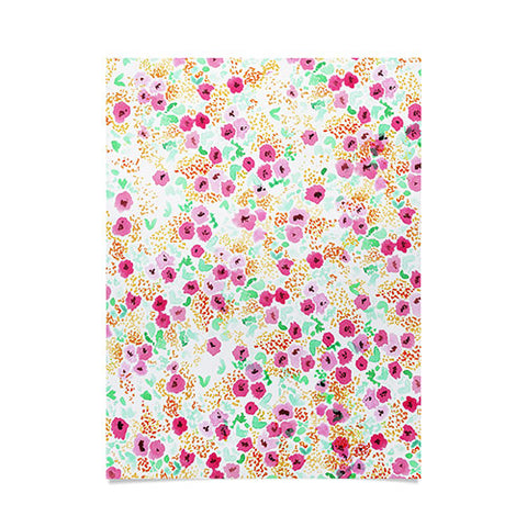 Joy Laforme Sun Faded Floral Pink Poster