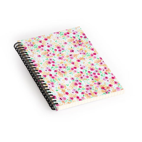 Joy Laforme Sun Faded Floral Pink Spiral Notebook