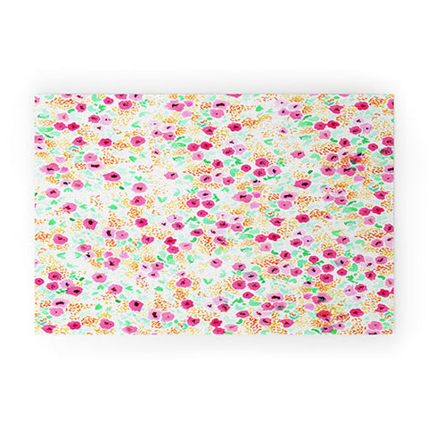 Joy Laforme Sun Faded Floral Pink Welcome Mat