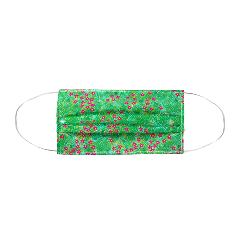 Joy Laforme Tropical Wild Blooms In Green Face Mask