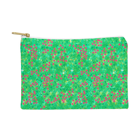 Joy Laforme Tropical Wild Blooms In Green Pouch