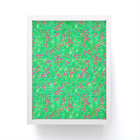 Joy Laforme Tropical Wild Blooms In Green Framed Mini Art Print