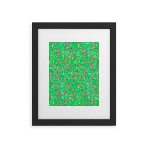 Joy Laforme Tropical Wild Blooms In Green Framed Art Print