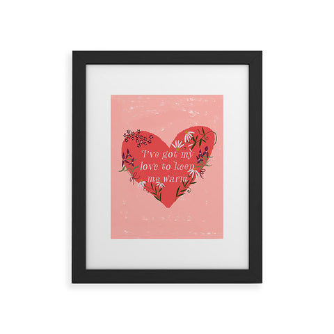 Joy Laforme Valentine Keep Me Warm Framed Art Print
