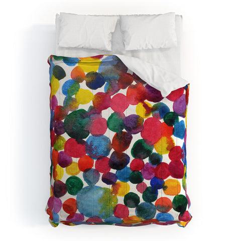 Joy Laforme Watercolor Polka Dot II Comforter