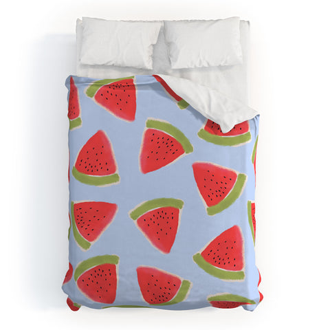 Joy Laforme Watermelon Confetti Duvet Cover