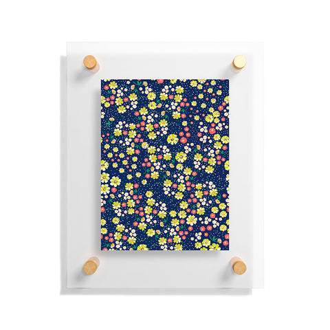 Joy Laforme Wild Floral Ditsy In Navy Floating Acrylic Print