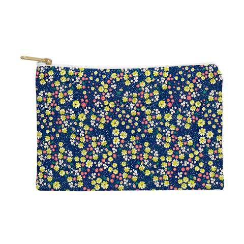 Joy Laforme Wild Floral Ditsy In Navy Pouch