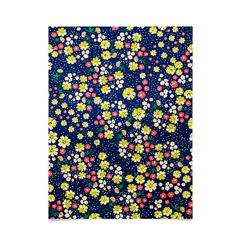 Joy Laforme Wild Floral Ditsy In Navy Poster