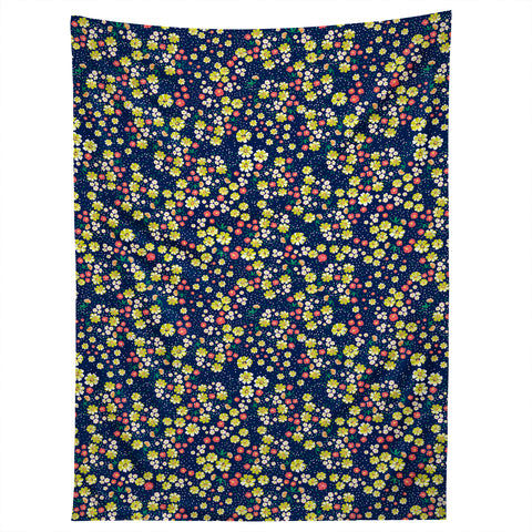 Joy Laforme Wild Floral Ditsy In Navy Tapestry
