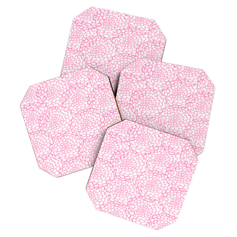 Julia Da Rocha Bed Of Pink Roses Coaster Set