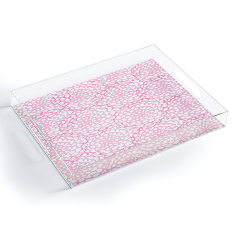 Julia Da Rocha Bed Of Pink Roses Acrylic Tray