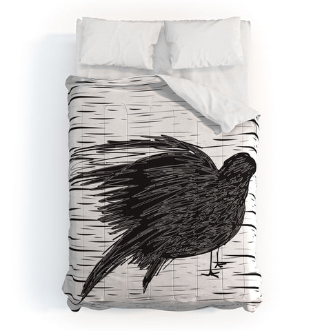 Julia Da Rocha Black Bird Comforter