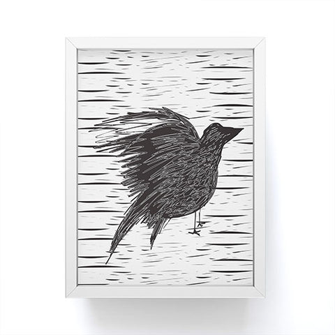 Julia Da Rocha Black Bird Framed Mini Art Print