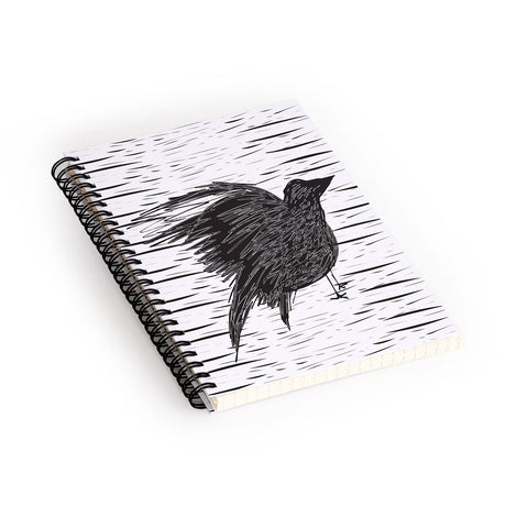 Julia Da Rocha Black Bird Spiral Notebook