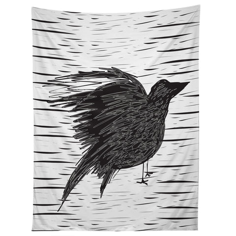 Julia Da Rocha Black Bird Tapestry
