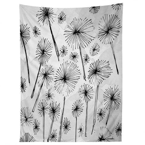 Julia Da Rocha Black Dandelion Tapestry