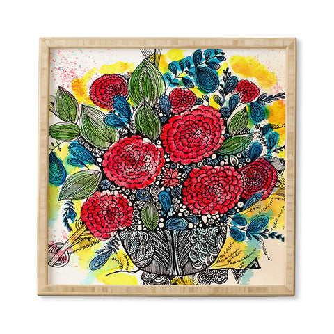 Julia Da Rocha Bouquet Of Flowers Peonies Framed Wall Art