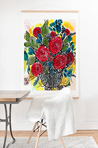 Julia Da Rocha Bouquet Of Flowers Peonies Art Print And Hanger