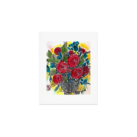 Julia Da Rocha Bouquet Of Flowers Peonies Art Print