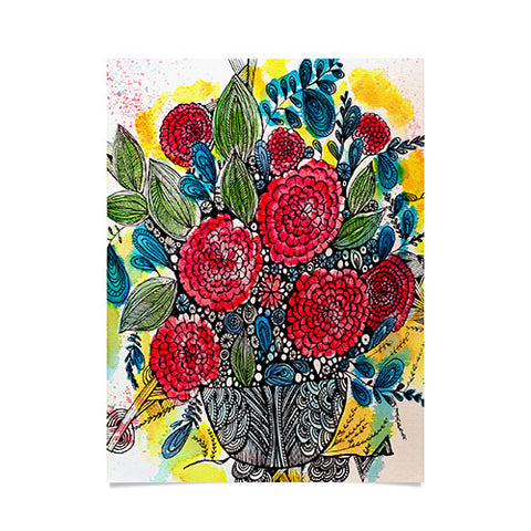 Julia Da Rocha Bouquet Of Flowers Peonies Poster