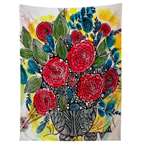 Julia Da Rocha Bouquet Of Flowers Peonies Tapestry