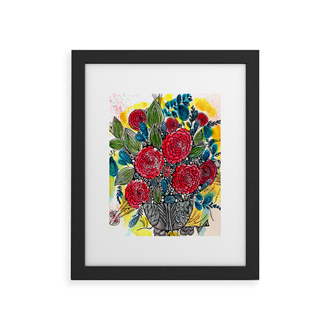 Julia Da Rocha Bouquet Of Flowers Peonies Framed Art Print