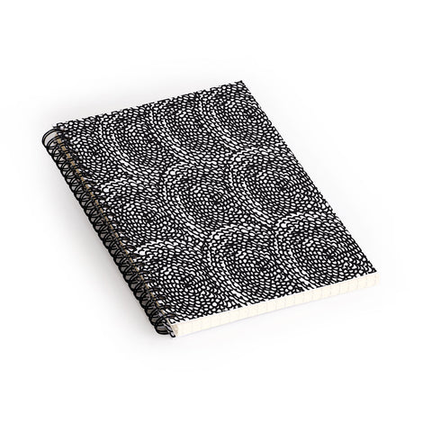 Julia Da Rocha Dahlias Black Spiral Notebook