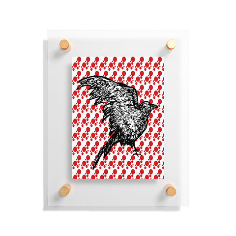 Julia Da Rocha Dotted Raven Floating Acrylic Print