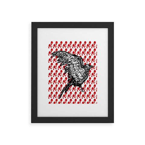 Julia Da Rocha Dotted Raven Framed Art Print