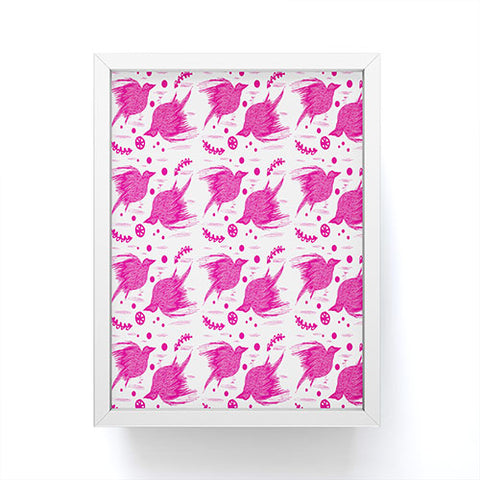 Julia Da Rocha Florida Pink Birds Framed Mini Art Print