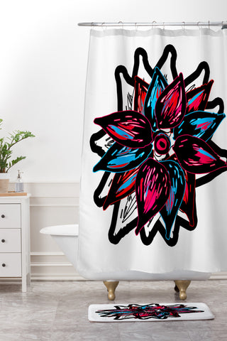 Julia Da Rocha Flowerstract Shower Curtain And Mat