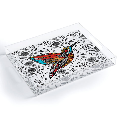 Julia Da Rocha Humming Bird In Paradise Acrylic Tray