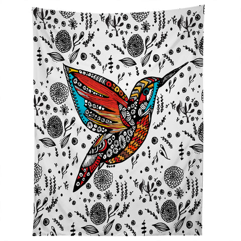 Julia Da Rocha Humming Bird In Paradise Tapestry
