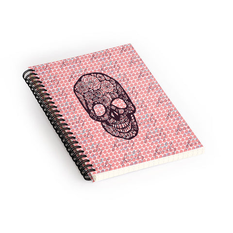 Julia Da Rocha Lovely Skull Spiral Notebook