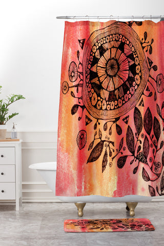 Julia Da Rocha Mandala Bloom Shower Curtain And Mat