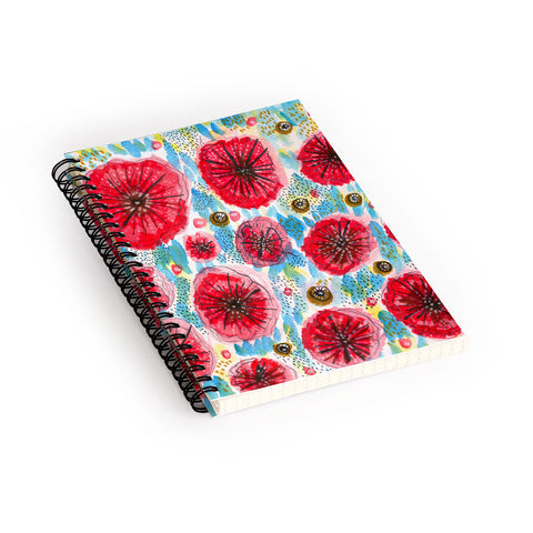 Julia Da Rocha Peonies Bloom Spiral Notebook