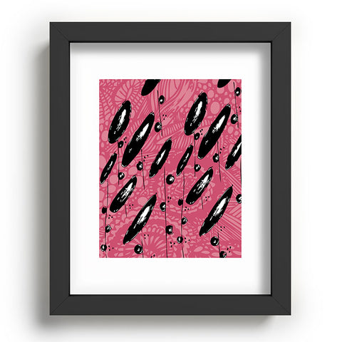 Julia Da Rocha Pink Funky Flowers 3 Recessed Framing Rectangle