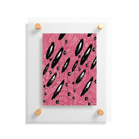 Julia Da Rocha Pink Funky Flowers 3 Floating Acrylic Print