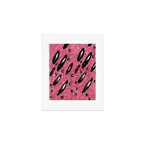 Julia Da Rocha Pink Funky Flowers 3 Art Print
