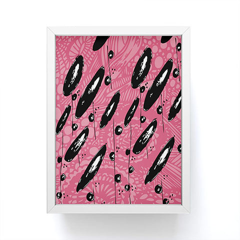 Julia Da Rocha Pink Funky Flowers 3 Framed Mini Art Print