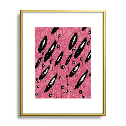 Julia Da Rocha Pink Funky Flowers 3 Metal Framed Art Print