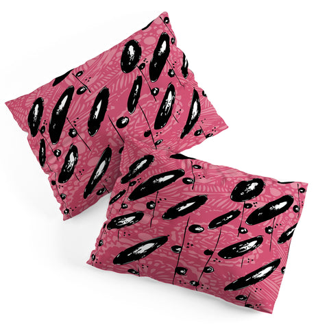 Julia Da Rocha Pink Funky Flowers 3 Pillow Shams