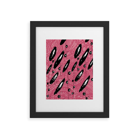 Julia Da Rocha Pink Funky Flowers 3 Framed Art Print
