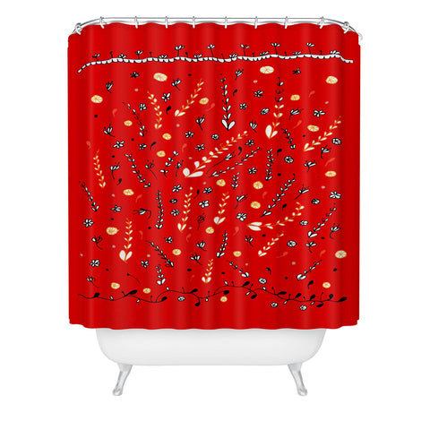 Julia Da Rocha Pretty Red Shower Curtain