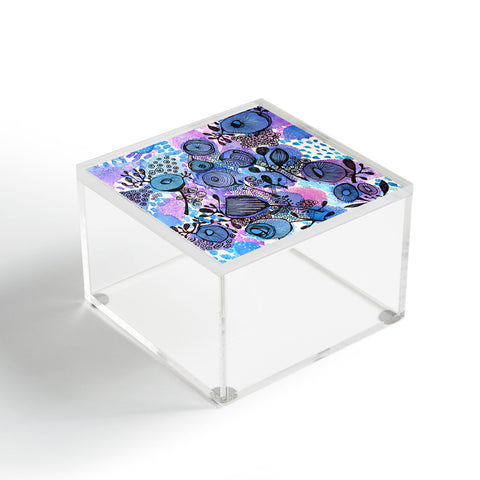 Julia Da Rocha Purple Flowers Bloom Acrylic Box