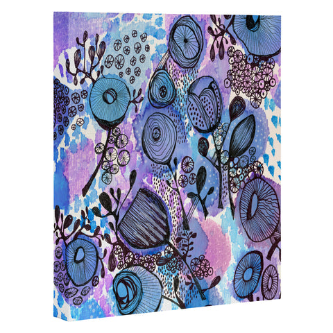 Julia Da Rocha Purple Flowers Bloom Art Canvas